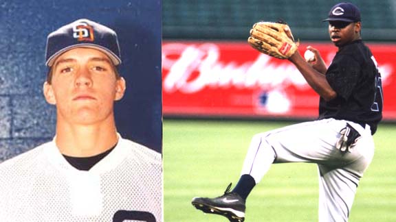 Two other current MLB players from California high schools hoping to have strong 2013 seasons are Barry Zito of the Giants (left) and Delmon Young, who is playing this year for the Phillies after playing last year in Detroit.