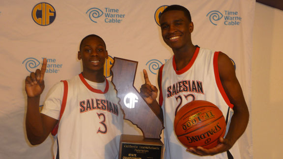 Salesian of Richmond standouts Mario Dunn and Jabari Bird were on the team's 2011-12 team that won the CIF Division IV state championship. Bird and the Pride topped defending CIF D2 champ Archbishop Mitty on Saturday.