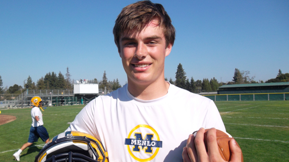 One of the top junior QBs in the S.F. Bay Area is Jack Heneghan of Menlo School in Atherton. Photo by Harold Abend.