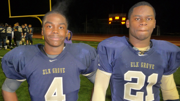 Elk Grove had a terrific twosome in running backs Robert Frazier (left) and Wadus Parker. They led the Herd to the CIF Sac-Joaquin Section Division II title game and a top 30 finish in the statewide final overall rankings.