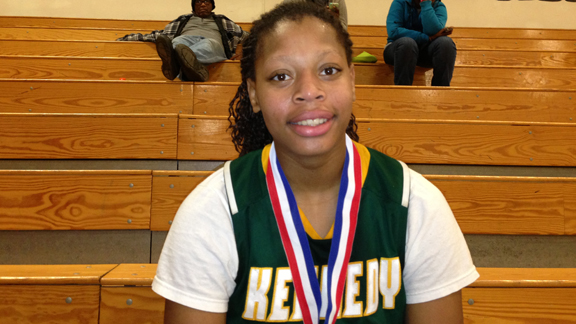 Lynette Johnson led Kennedy of Sacramento to last year's CIF Division I Northern California championship game. She was named all-tourney last week at the West Coast Jamboree. Photo by Harold Abend.