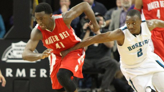 Mater Dei's Stanley Johnson chases loose ball during 2012 CIF D1 final vs. Sheldon of Sacramento. Photo: Willie Eashman.