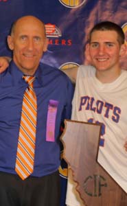 Don Lippi and his son, Dominic, pose for photo after team at St. Joseph Notre Dame of Alameda won 2011 CIF Division V state title.