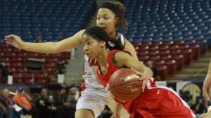This photo is from last year's CIF Division IV girls final between Gardena Serra and Richmond Salesian. Deandrea Toler (senior last year) is on the move. Photo: Willie Eashman.