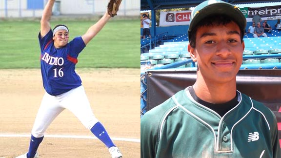 Heather Morales of Indio has been prolific player during her prep career, which ended earlier this week. Jacob Gatewood of Clovis, meanwhile, still has his senior year to go. Photos courtesy Indio H.S. and Student Sports.