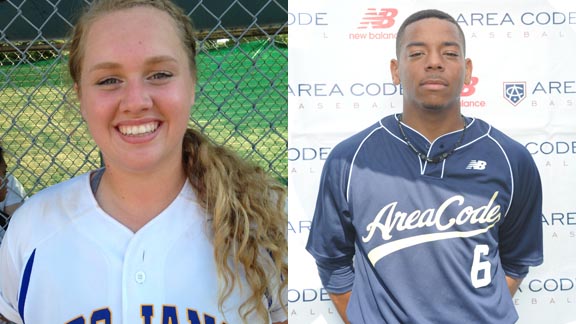 Alyssa Ross from Terra Linda of San Rafael is new single-season home run queen from Redwood Empire while Dominic Smith from Serra of Gardena is helping his team win in a multitude of ways. Photos by Harold Abend and StudentSports.com.