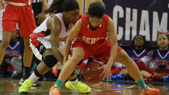 Choosing all-state teams is much like trying to grab a loose ball during a game. Can be tricky. Much like this play between Serra of Gardena and Salesian of Richmond in D4 state final. Photo: Willie Eashman.