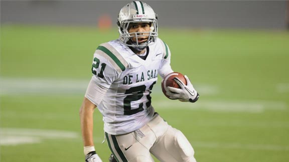 Pac-12 offers have come in for Das Tautalatasi of De La Salle as a safety on defense. He also was one of the team's top running backs last season. Photo: Scott Kurtz.