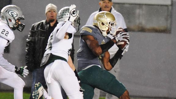 John "JuJu" Smith catches touchdown pass for Long Beach Poly in 2012 CIF Division I title game loss to Granite Bay. He was later named State Junior of the Year. Photo: Scott Kurtz.