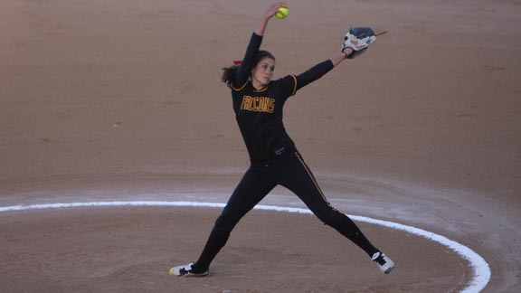 One of the top girls' athletes at Torrey Pines was all-state softball pitcher Rachel Nasland (headed next to Notre Dame). Photo courtesy of family.