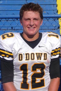 As a junior, we saw Bishop O'Dowd baseball standout Dom Miroglio get his name into the football state record book by throwing a 99-yard touchdown pass.