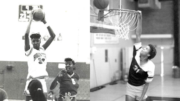 There's little debate that the top two players in California history for girls basketball are Cheryl Miller (right) and Lisa Leslie (left). Photos from Cal-Hi Sports archives.