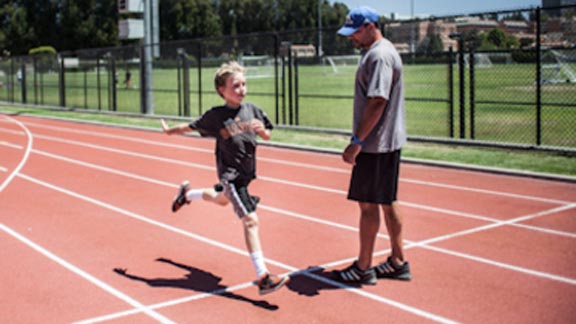 Coach and trainer Chris Asher works with athletes of all ages, helping them to improve their speed, quickness and agility. Photo: Courtesy Gold Medal Excellence.