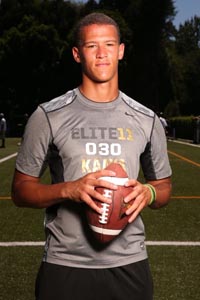 Brad Kaaya is shown as a QB getting ready for senior year of high school. Photo: Tom Hauck (Courtesy Student Sports).