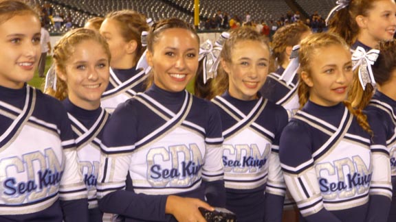 Corona del Mar may have another top D3 south team for this year's CIF bowl game ranking. The school's cheerleaders celebrated last year's CIFSS title at Anaheim Stadium.