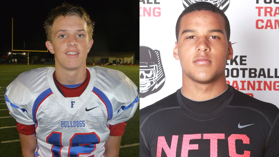 Jake Browning of Folsom (left) and Brandon Dawkins from Oaks Christian of Westlake Village were the first NorCal and SoCal Players of the Week. Photos: Mark Tennis & Student Sports.