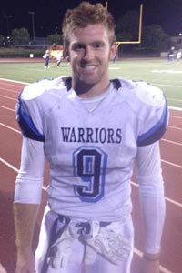 Junior RB Mark Quimby rushed for 200 yards and three TDs in Valley Christian's win over Milpitas. Photo: Paul Muyskens.