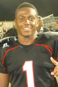 Tre Watson was all smiles after he rushed for 468 yards and scored seven TDs in Corona Centennial win. Photo: Ronnie Flores.