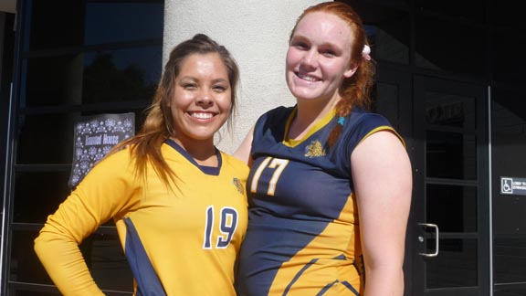 Seniors Justine Limon and Maycie LaBass are two of the top players for No. 17 Gregori of Modesto. Limon flies all over the court getting to balls while LaBass is a powerful presence up front headed to Pacific. Having the same logo and colors as the Jacksonville Jaguars, however, might not bring one confidence. Photo: Mark Tennis.