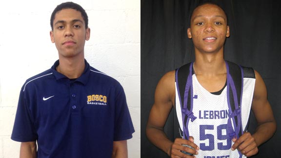 St. John Bosco's Tyler Dorsey (left) and Bishop O'Dowd's Ivan Rabb are the top two juniors in the state and are among the top 10 on our first tracker. Photos: Ronnie Flores. 