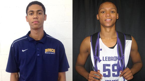 St. John Bosco's Tyler Dorsey (left) and Bishop O'Dowd's Ivan Rabb are the top two juniors in the state as college recruits. Photos: Ronnie Flores.
