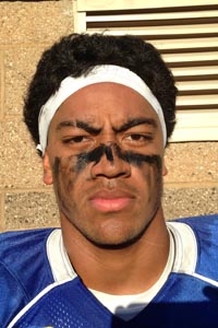 San Mateo Serra's Hamilton Anoa'I was the top all-around player on the field during Saturday's win over Mitty. Photo: Harold Abend.