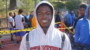 JaQuan Gardner from Central Valley of Ceres, who was snapped while standing in line at the NorCal Nike Football Sparq Combine last spring, rushed for more than 6,000 yards in his prep career. Photo: Mark Tennis.