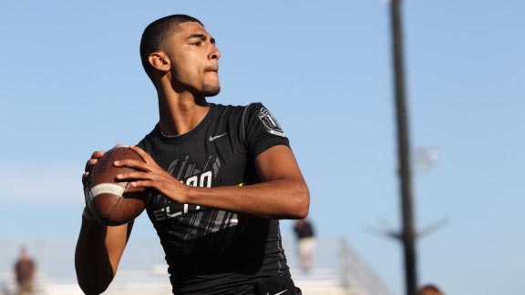 Elite 11 Finals QB Manny Wilkins from San Marin of Novato will look to lead an upset attempt this week against D3 North No. 1 Marin Catholic. Photo: Tom Hauck (Student Sports).