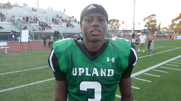 Versatile Jeff Farrar of Upland, who has committed to Virginia, helped his team win a league title and get to the CIFSS Inland Division semifinals. Photo: Mark Tennis.