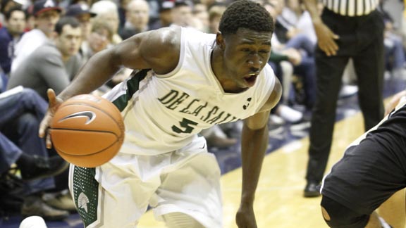 Amadi Udenyi of Concord De La Salle goes to the hoop during the MLK Classic held at Cal three years ago. The Spartans have been the host school of the event as it has grown in recent years. Photo: Willie Eashman.