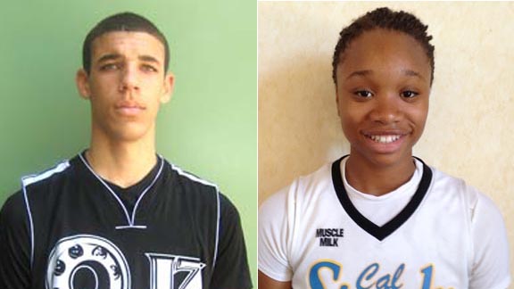 Sophomore Lonzo Ball has Chino Hills knocking on the door of the top 10 and has already committed to UCLA. Gardena Serra's Brijae Brackett, meanwhile, has helped her team get into the top 10 and so far the Cavaliers are staying there. Photos: Ronnie Flores & Harold Abend.