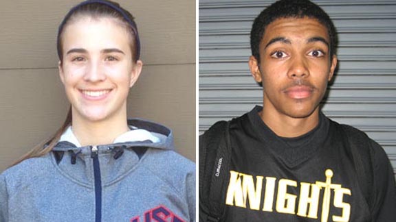 Sabrina Ionescu from Miramonte of Orinda and Steven Thompson Jr. from Bishop Montgomery of Torrance are both key starters for teams in this week's Top 20 state rankings. Photos: Harold Abend & Ronnie Flores.