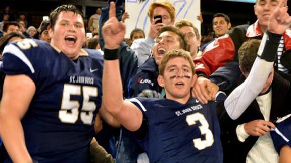 Both Matt Katnik and Josh Rosen of CIF Open Division champion St. John Bosco of Bellflower are among the elite players named on  first team all-state juniors. Photo: Scott Kurtz.