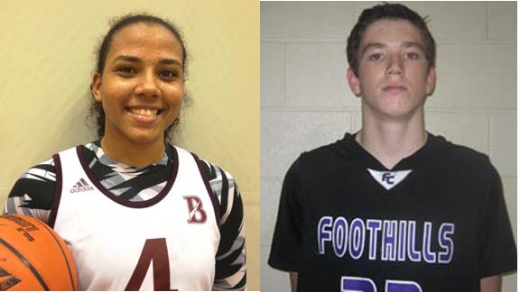 Among this week's state honor roll of top stat-stuffing performances are Destiny Littleton from Bishop's of La Jolla and T.J. Leaf of Foothills Christian. Photos: Harold Abend & Ronnie Flores.