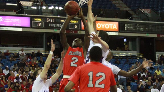 Leland Green of Redondo goes up for a shot as a freshman in last year's CIF Division II state championship against College Park of Pleasant Hill. Photo: Willie Eashman.