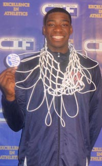 Anthony Townes and team at Modesto Christian won section title as a sophomore. Photo: Mark Tennis.