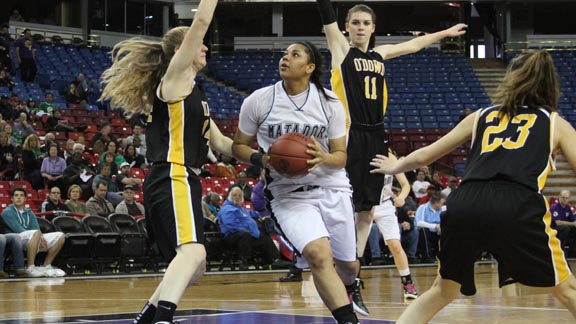 Miramonte's Breanna Alford makes a move during CIF playoff game at Sleep Train Arena in Sacramento. She'll play next year at Loyola Marymount. Photo: Willie Eashman.