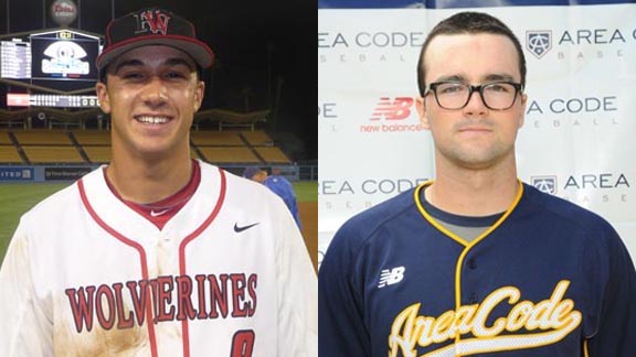 Pitching aces Jack Flaherty (left) of 2013 State Team of Year Harvard-Westlake and Quinn Brodey of Los Angeles Loyola along with their teammates will stage some great battles in the Mission League. Photos: Mark Tennis & Scott Kurtz (Courtesy Student Sports).