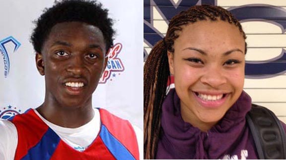 Two of the five players from California chosen for this year's McDonald's All-American Game are Stanley Johnson of Santa Ana Mater Dei and Mariya Moore of Richmond Salesian. Both of their teams also remain at No. 1 and No. 8 in this week's State Top 20.