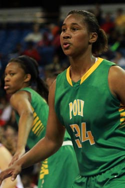 Freshman Ayanna Clark had 19 points and 15 rebounds in a huge outing for the Jackrabbits. Photo: Willie Eashman.