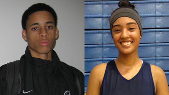 Chance Comanche (left) from View Park of Los Angeles and Alyssa Benton from Millikan of Long Beach both had honor roll worthy outings and will try to lead teams to section titles this weekend. Photos: Ronnie Flores & Harold Abend.