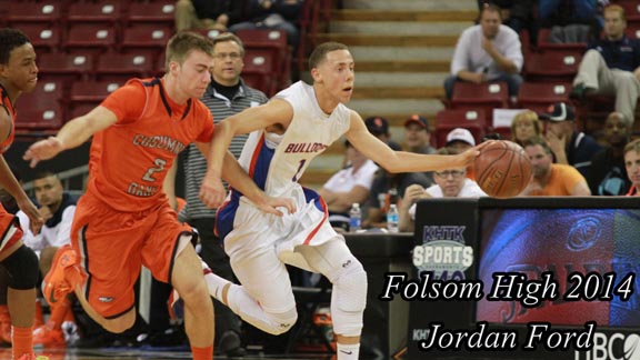 Folsom's Jordan Ford on the break during the 2014 CIF NorCal D2 final against Cosumnes Oaks. Ford, one of the state's best guards for three years, recently gave a commitment to St. Mary's. Photo: Willie Eashman