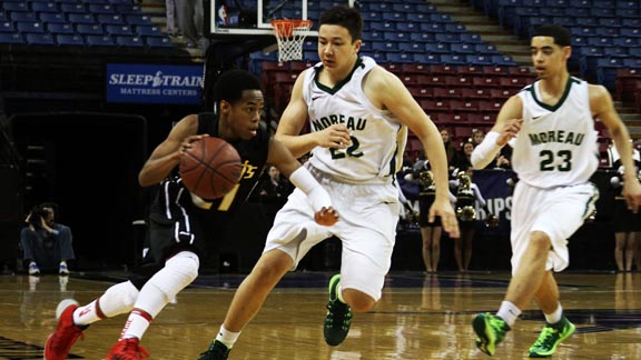 Long Beach State-bound point guard Justin Bibbins of Bishop Montgomery was spectacular during the postseason and was again in CIF D4 state final. Photo: Willie Eashman.