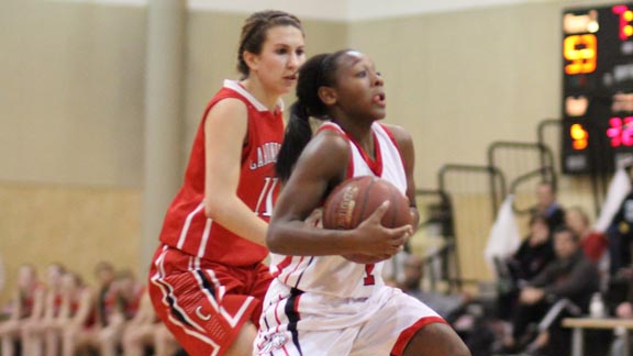 Kian McNair from  Salesian of Richmond tries to drive to the hoop. Photo: Willie Eashman.