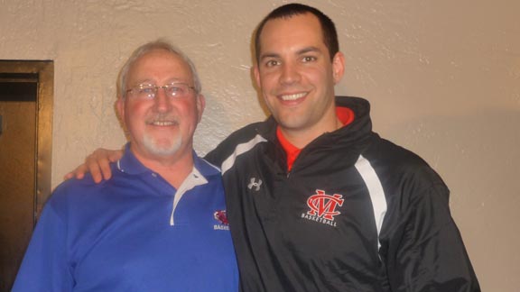 Gary Porter (left) has announced his retirement as the co-coach at new No. 18 Modesto Christian. Richard Midgley, a former player of Porter's, will switch from co-coach to head coach beginning next season. Porter has been getting credit for the coaching wins because Cal-Hi Sports doesn't credit two wins or one-half of a win in co-coaching situations. Photo: Mark Tennis.