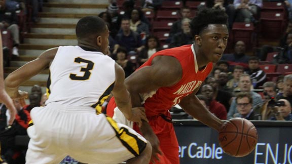 Stanley Johnson stamped himself as among the state's all-time best high school players with 25 points and eight assists in Mater Dei's win on Saturday over Bishop O'Dowd of Oakland. Photo: Willie Eashman.