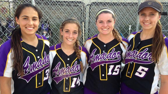 Victoria Molina, Nicole Yozzo, Johanna Grauer and Ashley Lotosynski (all seniors) are four of the leading players for No. 2 Amador Valley of Pleasanton. Photo: Harold Abend.