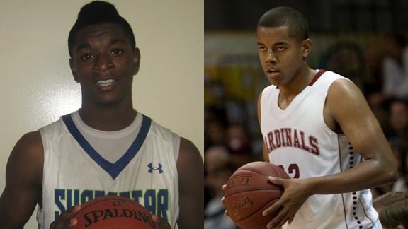 Senior Braxton Huggins (left) from Mira Monte of Bakersfield was one of the state's top scorers for the 2013-14 season while Kaijae Yee-Stephens of Santa Cruz made a name for himself as a sophomore. Photos: Ronnie Flores & Tim Cattera.