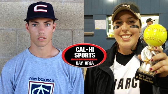 Pitcher Matt Ladrech of No. xx Campolindo will play next at Cal. Archbishop Mitty's Desiree Severance has helped the Monarchs go unbeaten so far this season. Photos: Mark Tennis & Harold Abend.