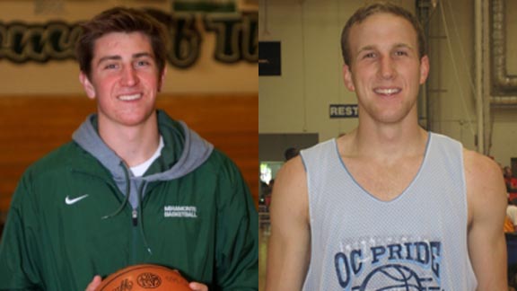 Two of California's top five football-basketball players for the 2013-14 school year were Drew Anderson (left) from Miramonte of Orinda and Robbie Berwick of Atascadero. Both were quarterbacks in football. Photos: SportStars Magazine & Ronnie Flores.
